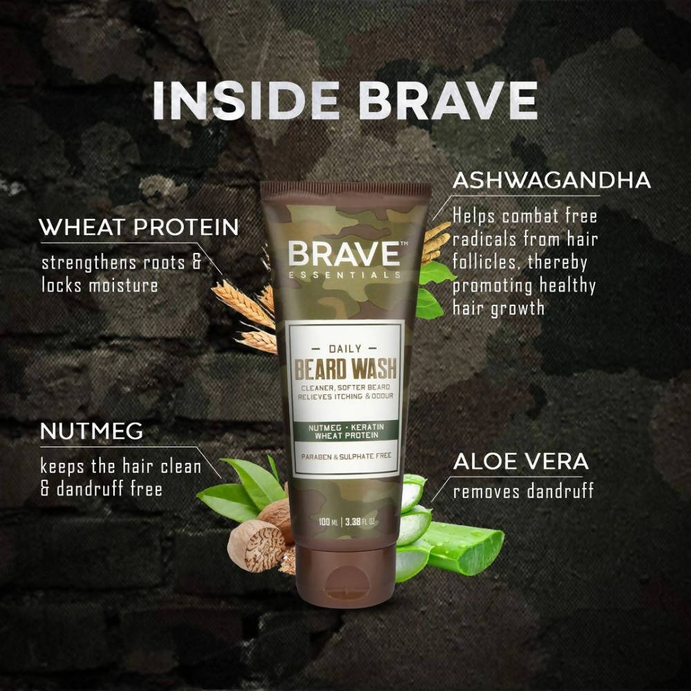Brave Essentials Daily Beard Wash | Grocsy