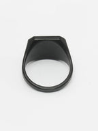 NVR Men's Black Metal Ring | Grocsy
