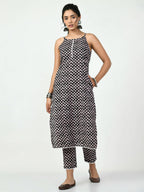 Myshka Women's Black Straight Printed Kurta | Grocsy