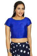 Aastha Fashion Women's Blue Art Silk Designer Party Wear Readymade Blouse | Grocsy