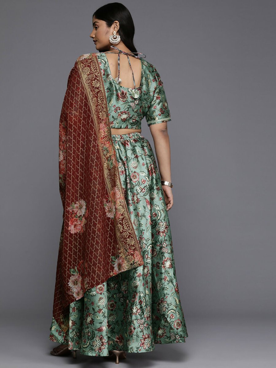 Ahalyaa Women's Traditional wear Lehenga Choli - Green | Grocsy