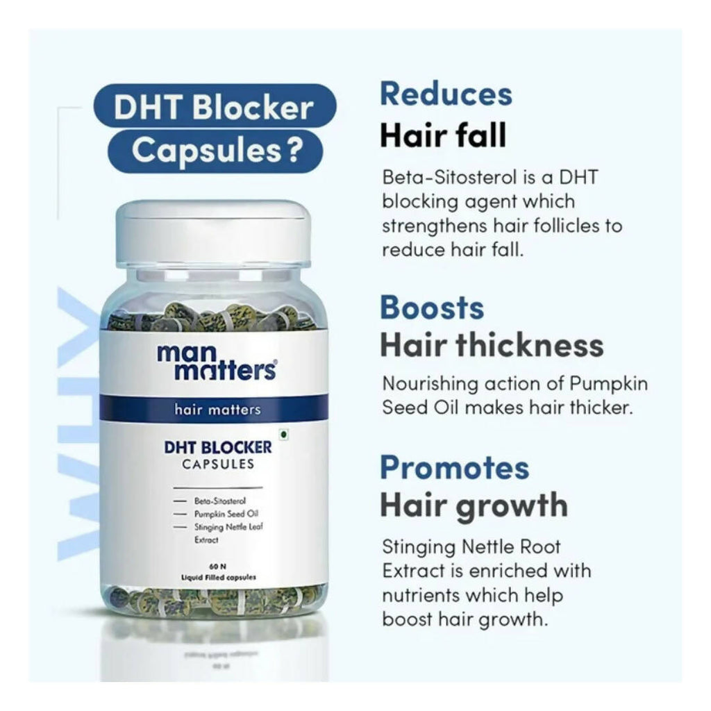 Man Matters DHT Blocker Capsules, For Anti Hair Fall | Grocsy