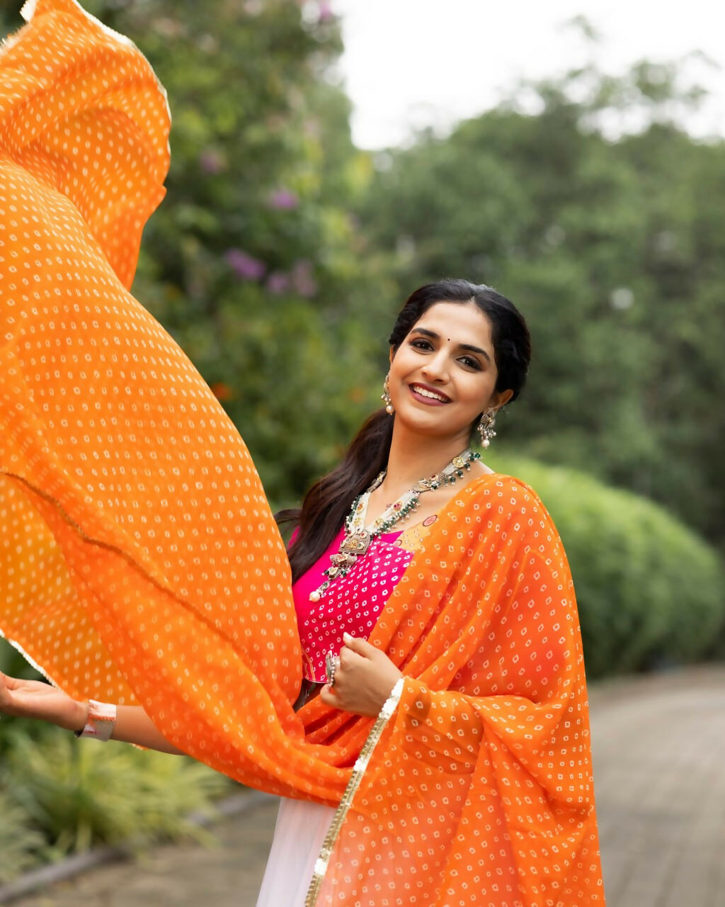 Yash Enterprise Orange Rayon Cotton Embroidery Semi Stitched Navratri Top Chaniya Choli | Grocsy