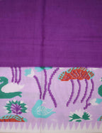 Shades Of Lavender And Purple Pure Munga Cotton Block Print Saree By Gayathri Reddy Designer Studio | Grocsy