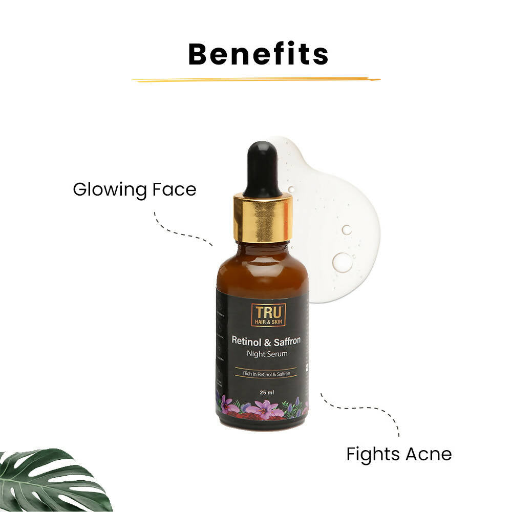 Tru Hair & Skin Retinol & Saffron Night Serum | Grocsy