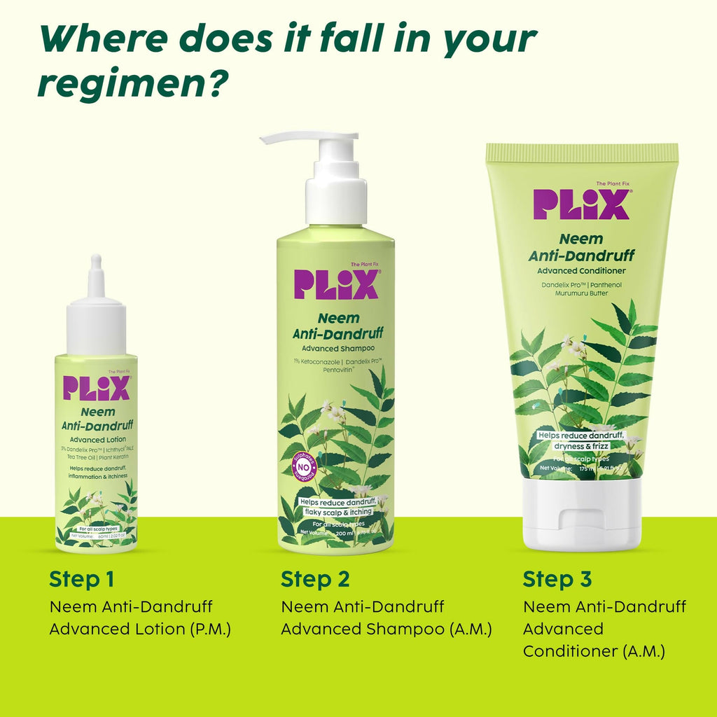 PLIX The Plant Fix Neem Anti-Dandruff Advanced Lotion Reduce Dandruff, Itching & Irritation | Grocsy