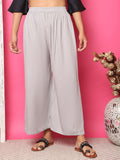 TAG 7 Women High Rise Flared Palazzos | Grocsy