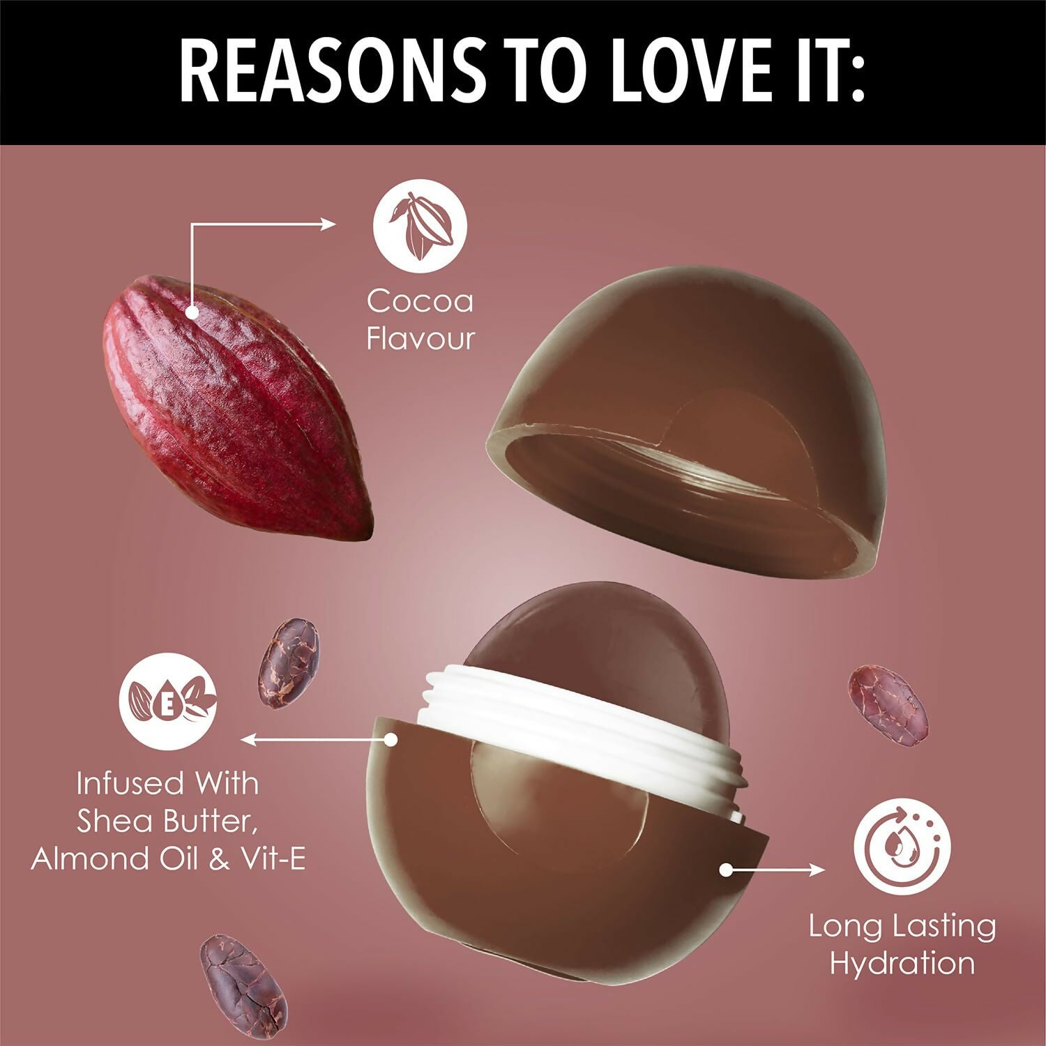 Blue Heaven Tinted Lip Balm Cocoa infused with Shea Butter, Almond oil and Vitamin E | Grocsy