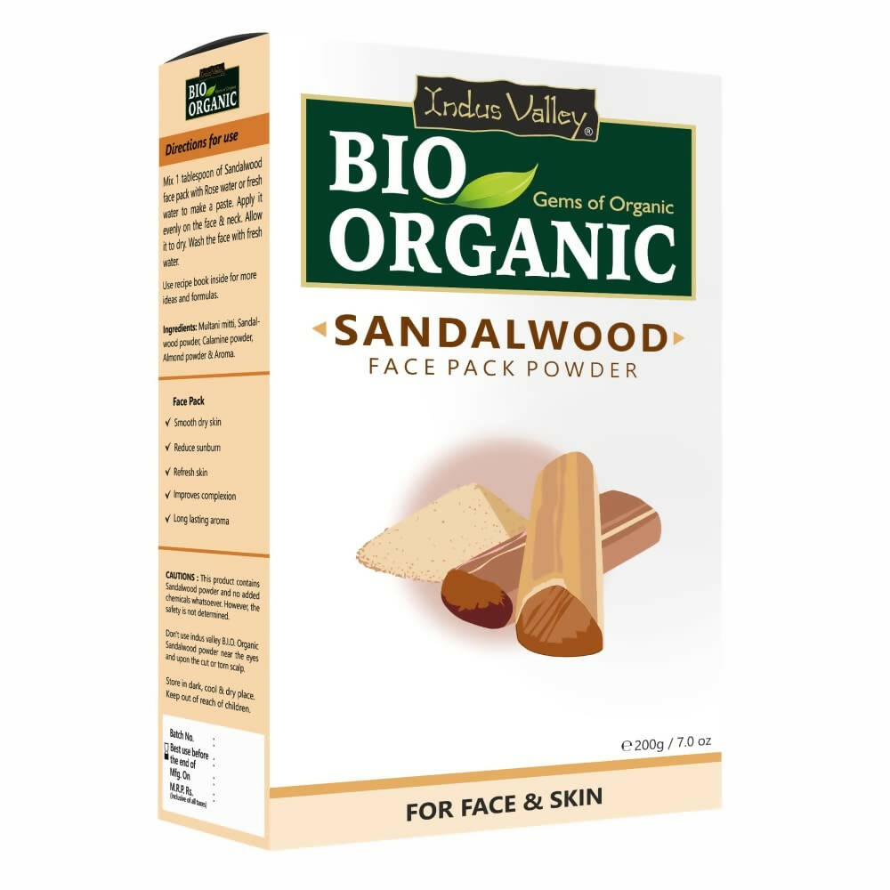 Indus Valley Bio Organic Sandalwood Face Pack Powder | Grocsy