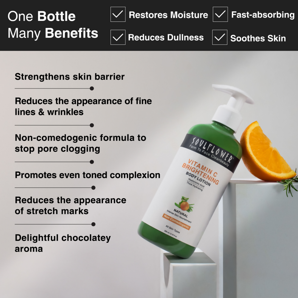 Soulflower Vitamin C Brightening Body Lotion | Grocsy