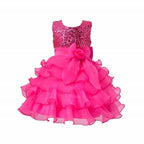 Asmaani Baby Girl's Pink Color Satin Knee Length Frock (AS-dress-22069) | Grocsy