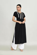 Joban Fashion Black Rayon Kurta Set | Grocsy