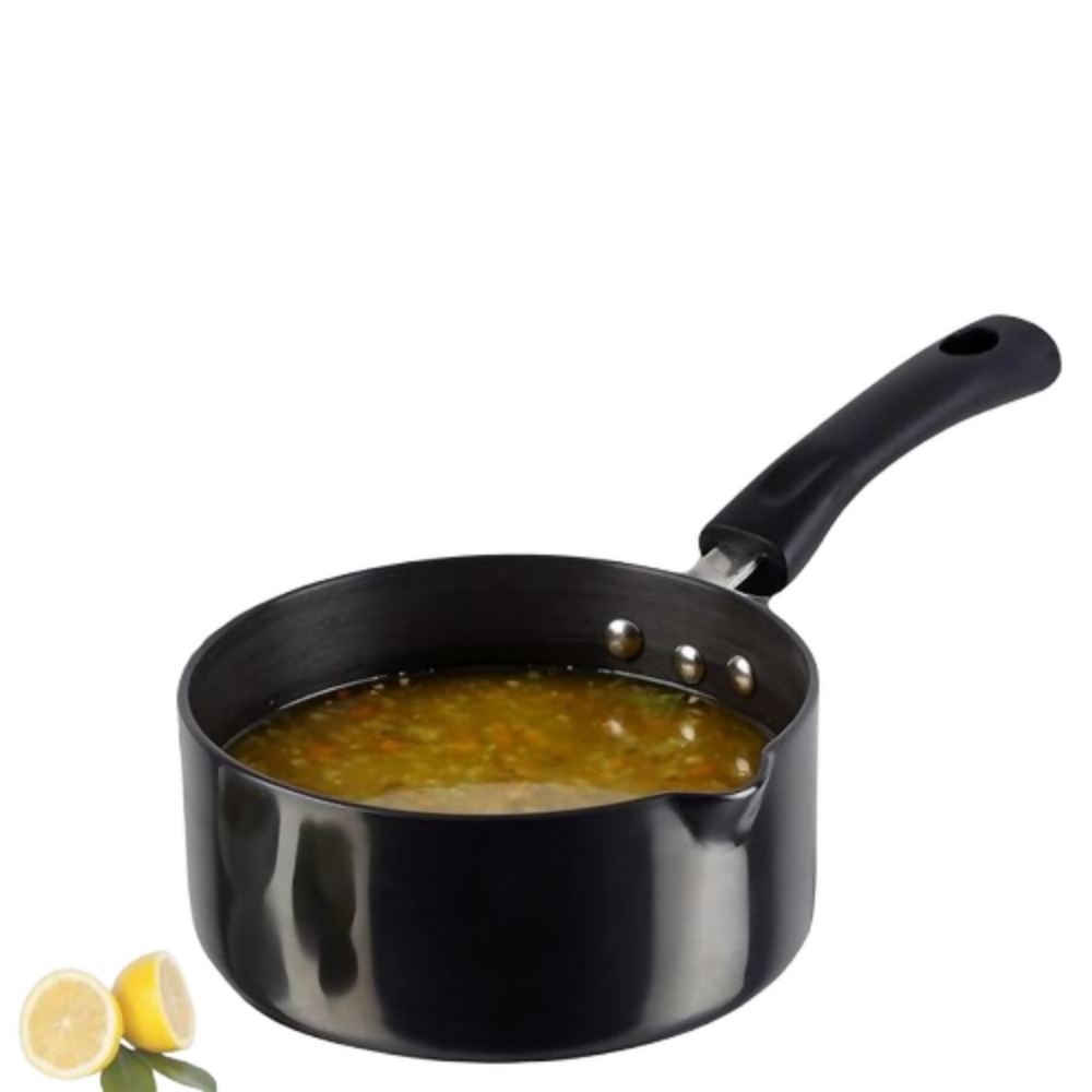 Vinod Black Pearl Hard Anodised Saucepan | Grocsy