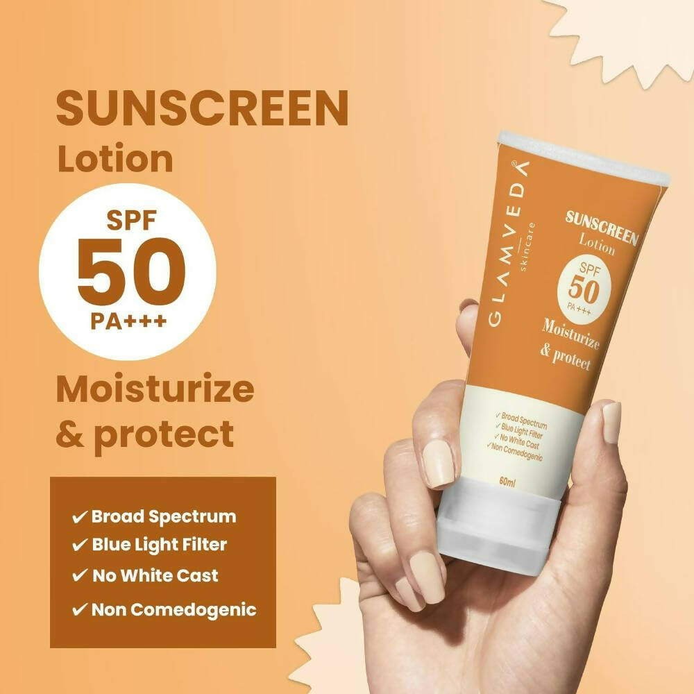 Glamveda Hybrid Sunscreen Lotion Spf 50 Pa+++ | Grocsy
