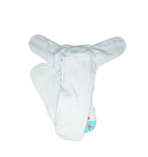 Kindermum Nano Pro Aio Cloth Diaper (With 2 Organic Inserts And Power Booster)-Seashore For Kids | Grocsy