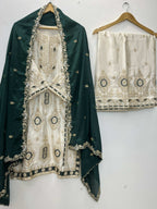 Teeya Creation Green Color Chinon Silk Party Wear Trending Palazzo Set | Grocsy