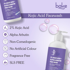 Bake 2% Kojic Acid Face Wash With Alpha Arbutin | Grocsy