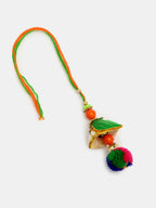 NVR Women & Men Set of 2 Multicolor Beaded Bhaiya Bhabhi Rakhi With Roli Chawal & Chocolate | Grocsy