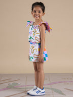 Snakes and Ladders Girls Multi Color Snake Print Top and Shorts Set from Siblings Collection | Grocsy