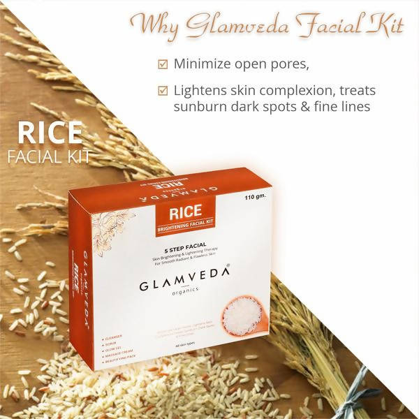 Glamveda Rice Water Brightening Facial Kit | Grocsy