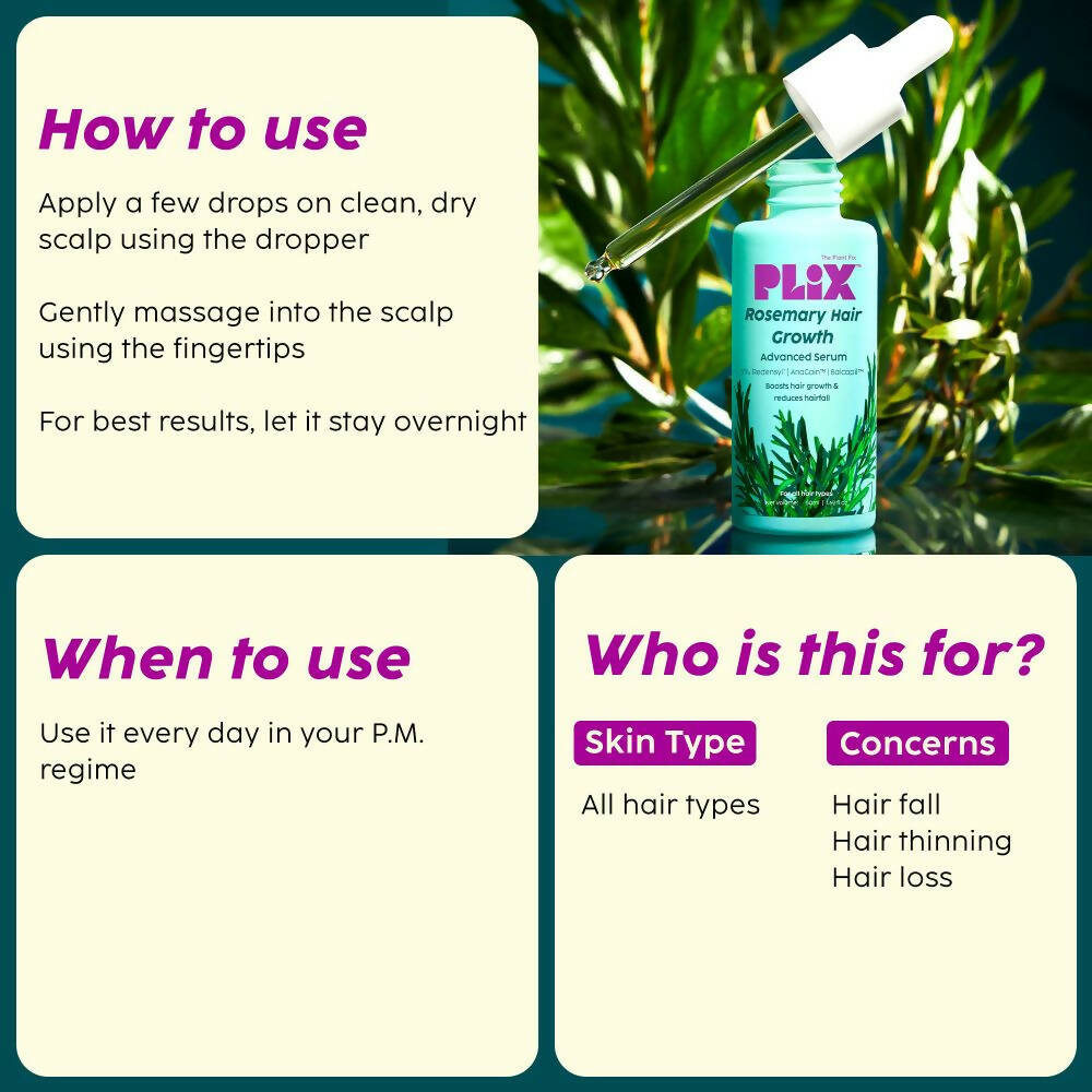 PLIX The Plant Fix Rosemary Advanced Hair Growth Serum | Grocsy