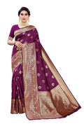Vamika Banarasi Jacquard Weaving Purple Saree (Siri Purple) | Grocsy