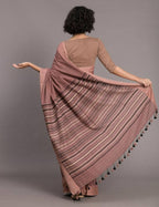 Suta Brown Handloom Pure Cotton Saree | Grocsy