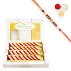 Ghasitaram Irish kaju Katli With Pearl Beads Rakhi | Grocsy