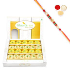 Ghasitaram Mawa Peda Box With Pearl Beads Rakhi | Grocsy
