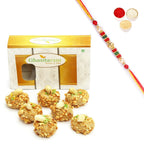 Ghasitaram Roasted Kaju Laddoo With Pearl Beads Rakhi | Grocsy