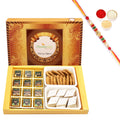 Ghasitaram Assorted Chocolates, Kaju Katli and Methi Mathi With Pearl Beads Rakhi | Grocsy