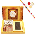 Ghasitaram Happy Rakhi Chocolate, Almonds and Kaju Katli With Pearl Beads Rakhi | Grocsy
