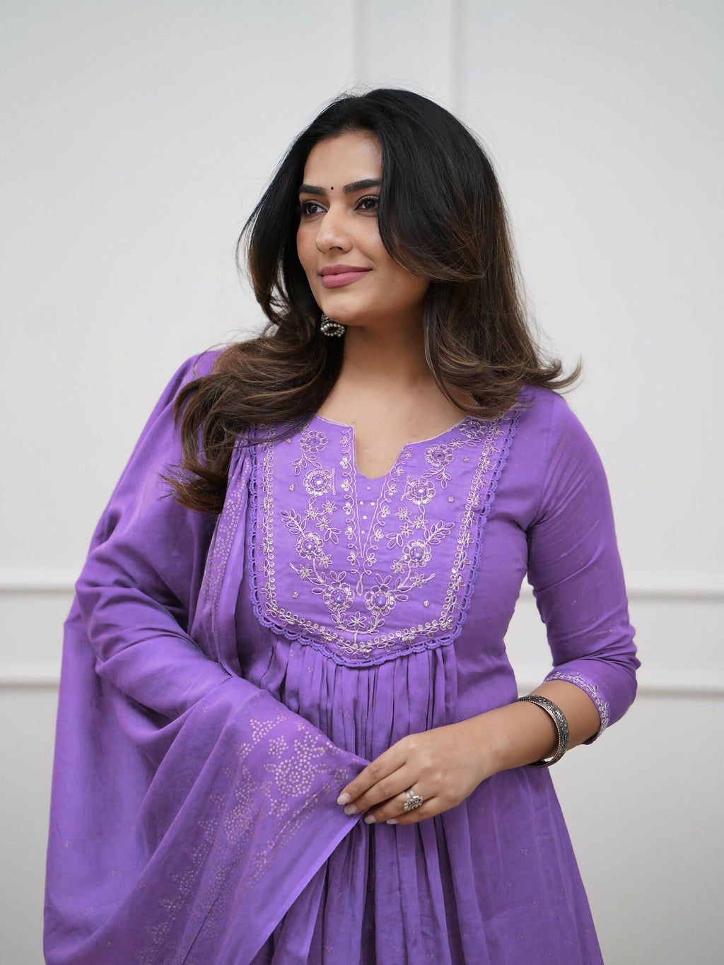 The52 Women's Beautiful Cotton Fabric Embroidery Work Straight Kurta Pant and Dupatta Set | Grocsy
