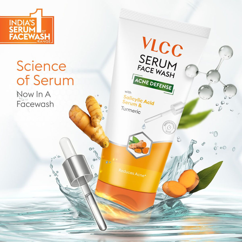 VLCC Acne Defense Serum Face Wash with Salicylic Acid Serum & Turmeric | Grocsy