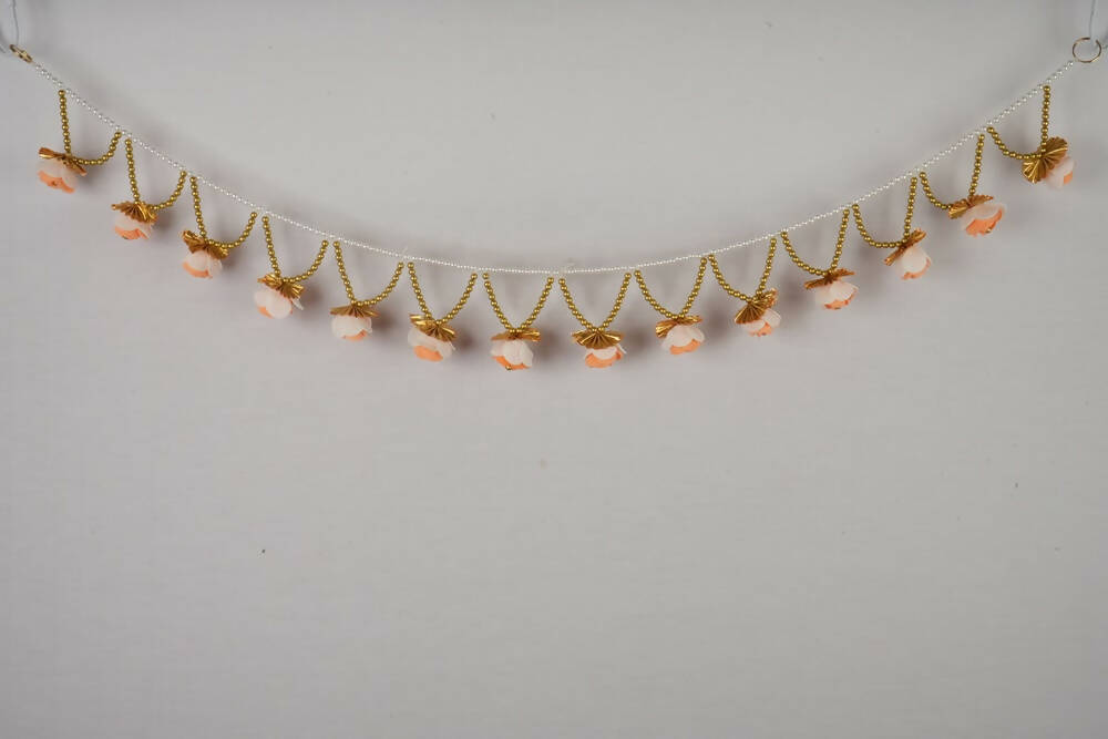 Kundan HandiKrafts Gold Orange Rose Thoranna | Grocsy
