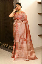 Joban Fashion Orange Saree Tissue Applick With Mirror | Grocsy