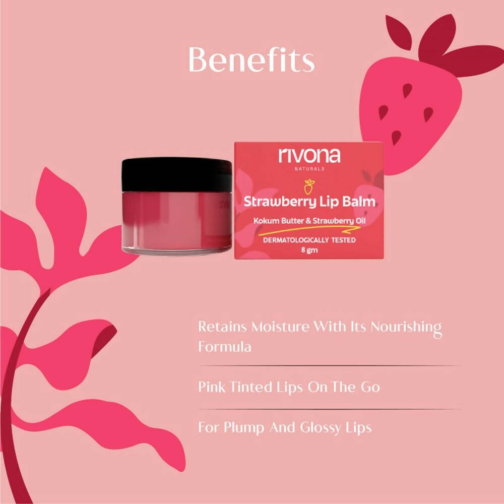 Rivona Naturals Strawberry Lip Balm | Grocsy