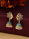 NVR Women Green Dome Shaped Jhumka Earrings | Grocsy