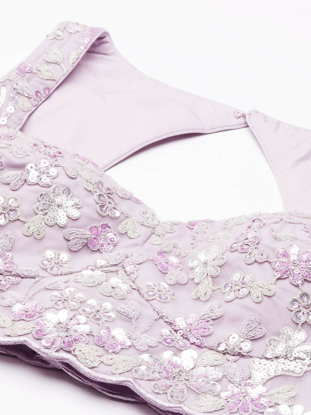 House of Panchhi Lavender Net Sequins and Zarkan embroidery Lehenga choli & Dupatta | Grocsy