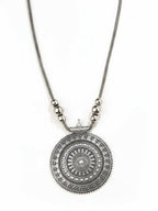 NVR Women Round Mandaliya Silver Plated Necklace | Grocsy