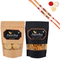 Ghasitaram Jaiccha Assorted Bites and Methi Mathi With 2 Pearl Beads Rakhis | Grocsy