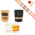 Ghasitaram Almonds,Cashews and Besan Barfi With Pearl Beads Rakhi | Grocsy