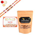 Ghasitaram Kaju Katlis,and Mamra Almonds With Pearl Beads Rakhi | Grocsy