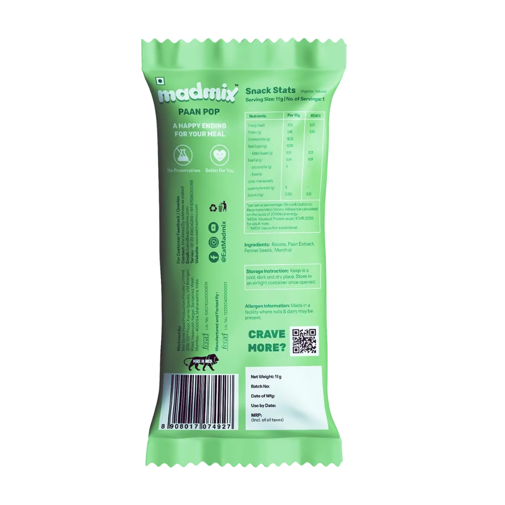 Madmix Paan Pop Raisins | Grocsy