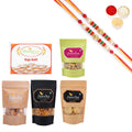 Ghasitaram Best of 5 Sweets and Snacks Combo with Pearl Beads Rakhi | Grocsy