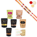 Ghasitaram Best of 7 Sweets and Snacks with Pearl Beads Rakhi Combo | Grocsy