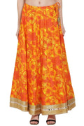 Asmaani Orange Color Maxi Skirt | Grocsy