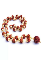 Mominos Fashion Joharkamal Gold-Polished Statement Rudraksha Mala Long Necklace (Golden) | Grocsy