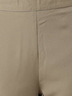FIORRA Women's Grey Poly Crepe Straight Kurta Pant With Dupatta | Grocsy