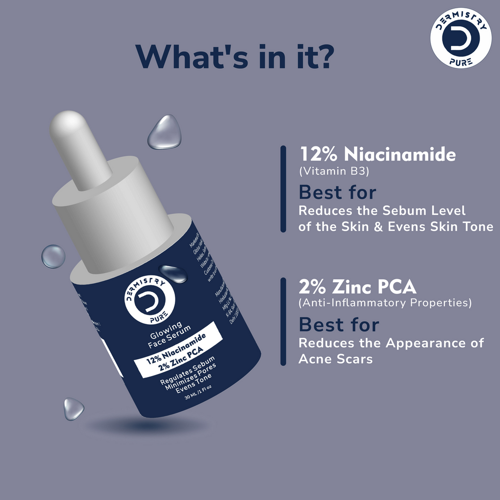 Dermistry 12% Niacinamide 2% Zinc Face Serum For Oil Blemish Control Minimize Pores & Even Skin Tone | Grocsy